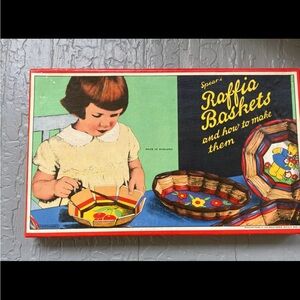 Vintage Spear’s Games Raffia Baskets Craft Activity Set - COMPLETE - RARE